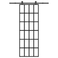 Vidaxl schuifdeur met beslag 76x205 cm esg-glas en aluminium