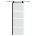 Vidaxl schuifdeur met beslag 76x205 cm esg-glas en aluminium
