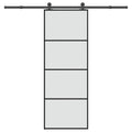 Vidaxl schuifdeur met beslag 76x205 cm esg-glas en aluminium