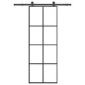 Vidaxl schuifdeur met beslag 76x205 cm esg-glas en aluminium