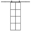 Vidaxl schuifdeur met beslag 76x205 cm esg-glas en aluminium
