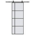 Vidaxl schuifdeur met beslag 76x205 cm esg-glas en aluminium
