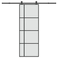 Vidaxl schuifdeur met beslag 76x205 cm esg-glas en aluminium