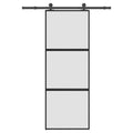 Vidaxl schuifdeur met beslag 76x205 cm gehard glas en aluminium