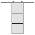 Vidaxl schuifdeur met beslag 76x205 cm gehard glas en aluminium