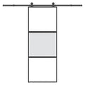 Vidaxl schuifdeur met beslag 76x205 cm gehard glas en aluminium