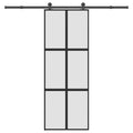 Vidaxl schuifdeur met beslag 76x205 cm gehard glas en aluminium
