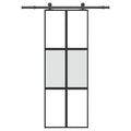 Vidaxl schuifdeur met beslag 76x205 cm gehard glas en aluminium