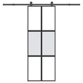 Vidaxl schuifdeur met beslag 76x205 cm gehard glas en aluminium