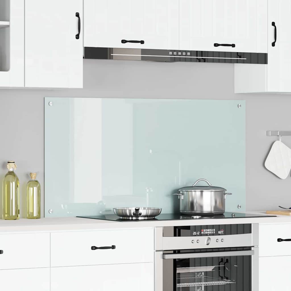 Vidaxl keukenachterwand wit 120 x 60 cm gehard glas
