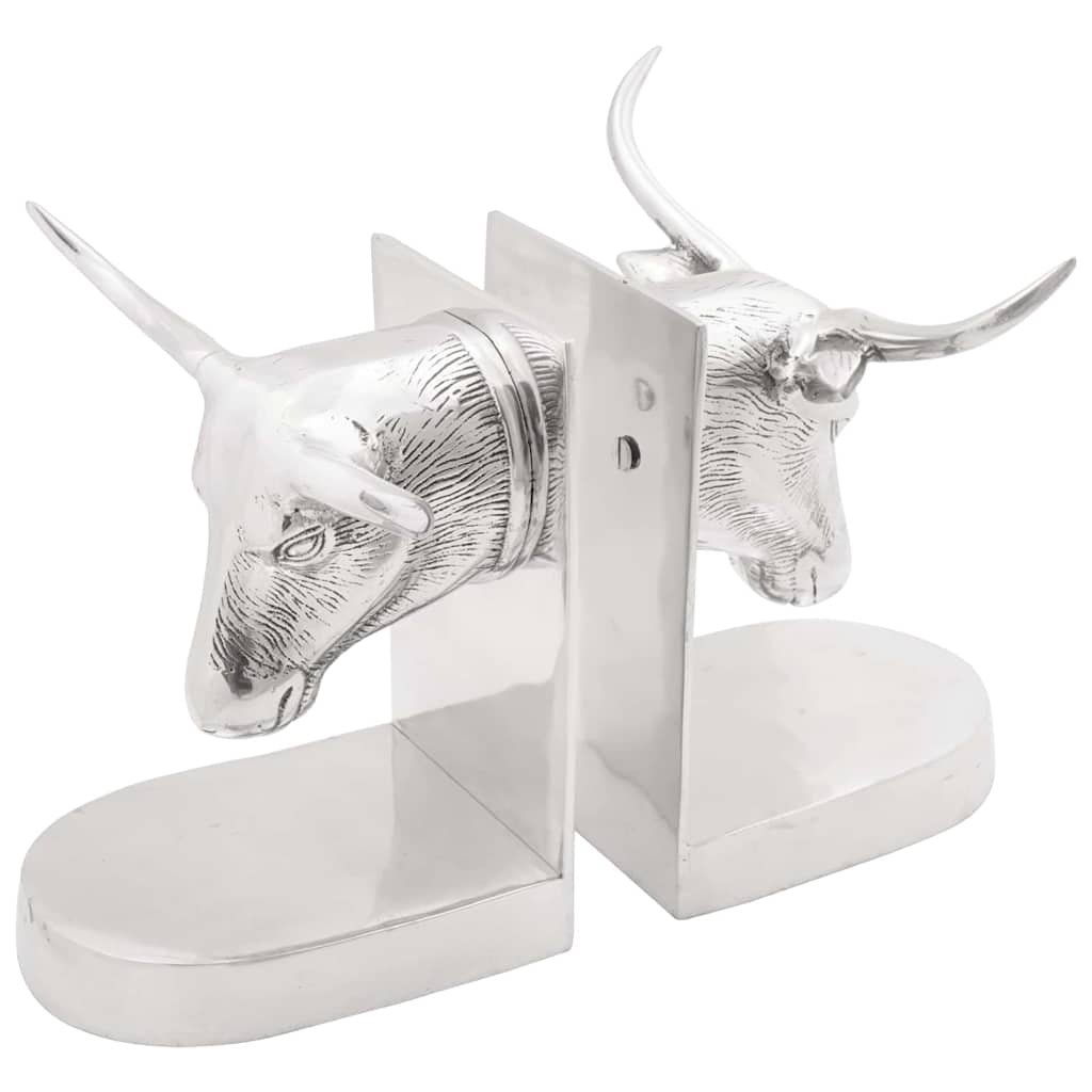 Vidaxl boekensteunen 2 st zilver 21,5 x 15,5 x 20 cm aluminium