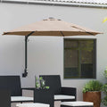 Vidaxl tuinparasol taupe 248 x 248 x 148 cm polyester en staal