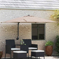 Vidaxl tuinparasol taupe 248,5 x 247,5 x 160 cm polyester en staal