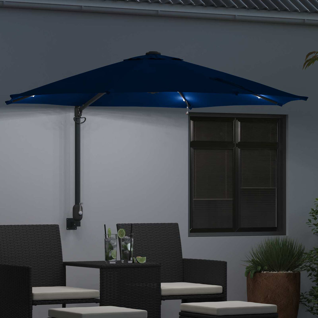 Vidaxl tuinparasol azurblauw 248 x 248 x 148 cm polyester en staal