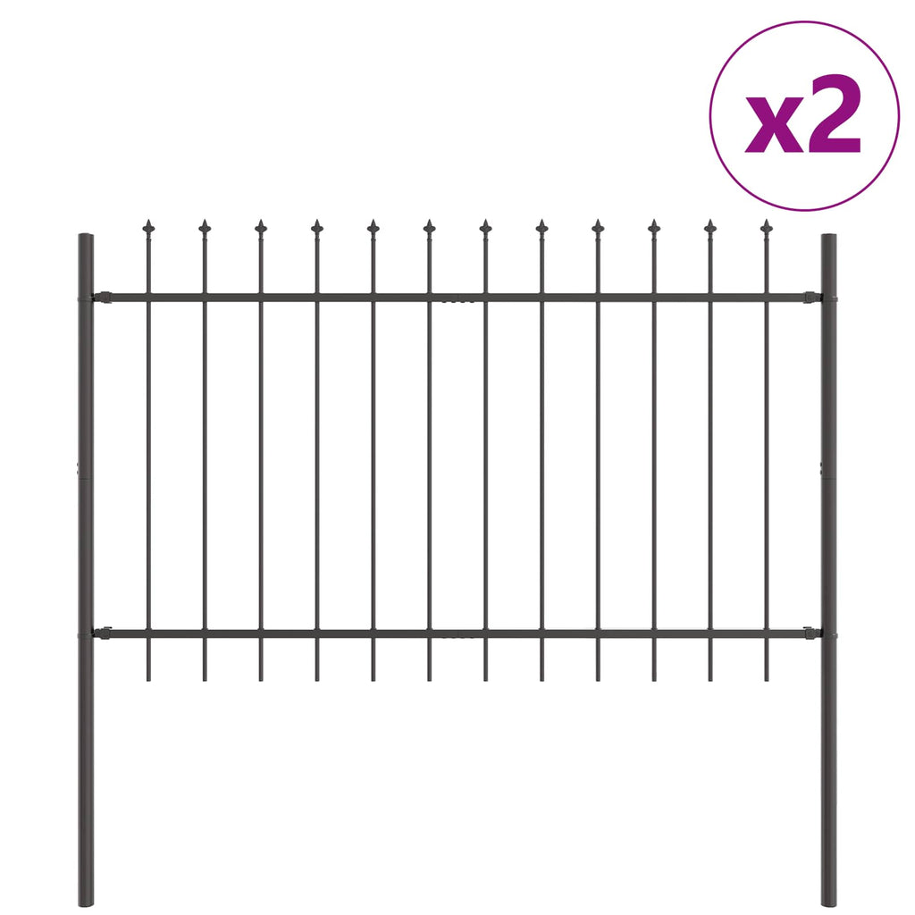 Vidaxl tuinhek 2 pcs grijs 3,4 x 1 m poedercoating staal