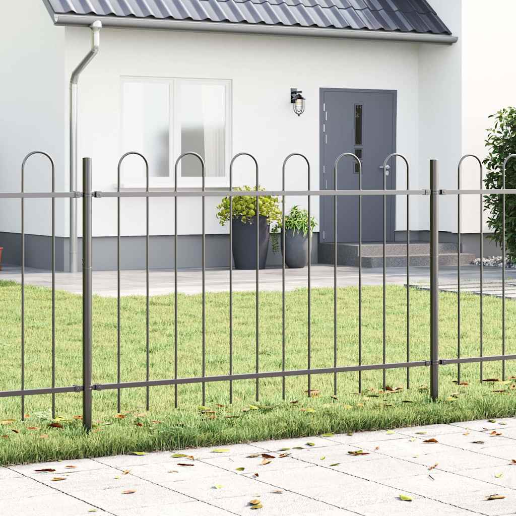 Vidaxl tuinhek 3 pcs grijs 5,1 x 0,8 m poedercoating staal