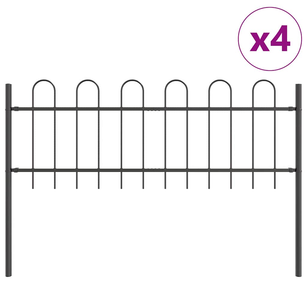 Vidaxl tuinhek 4 pcs grijs 6,8 x 0,6 m poedercoating staal