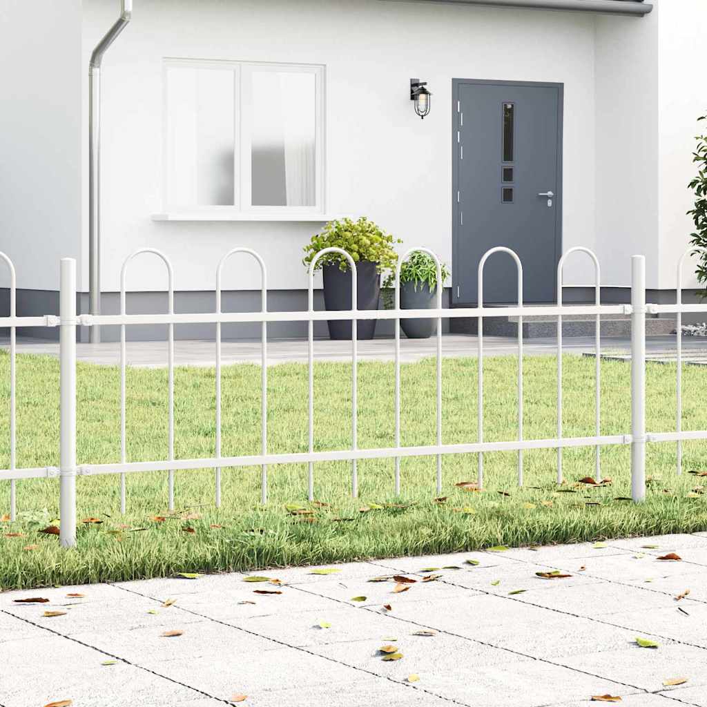 Vidaxl tuinhek boxtel 5 st 8,5 x 0,6 m poedercoating staal wit