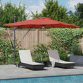 Vidaxl roma parasol rood 286 x 284 x 270 cm aluminium en polyester
