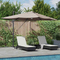 Vidaxl parasol taupe 351 x 250 x 253 cm polyester en aluminium