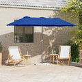 Vidaxl tuinparasol azurblauw 370 x 197 x 239 cm polyester en aluminium