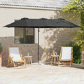 Vidaxl parasol zwart 372 x 198 x 243 cm polyester en aluminium