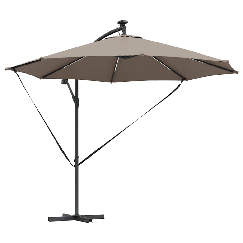 Vidaxl parasol 294 x 294 x 248 cm polyester en aluminium taupe