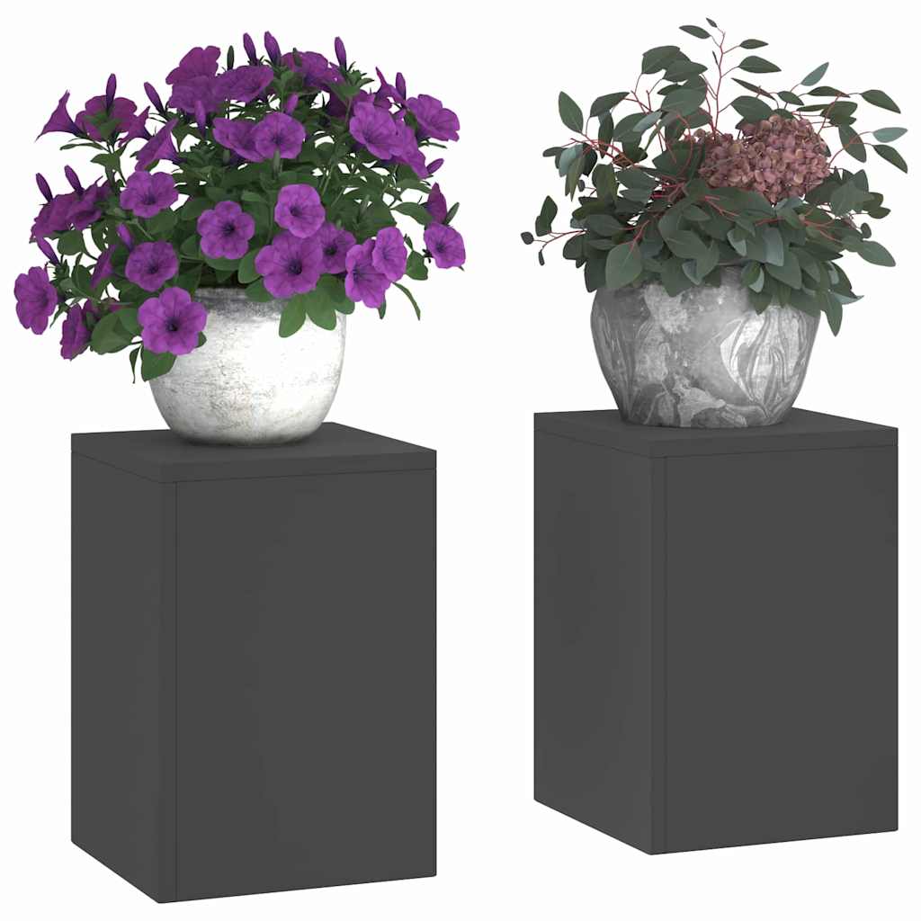 Vidaxl plantenstandaard 2 st zwart 24 x 24 x 35 cm koudgewalst staal