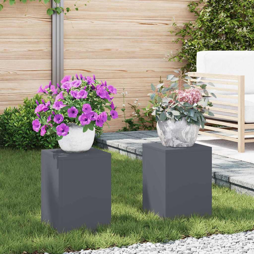 Vidaxl plantenstandaard 2 st antraciet 24 x 24 x 35 cm