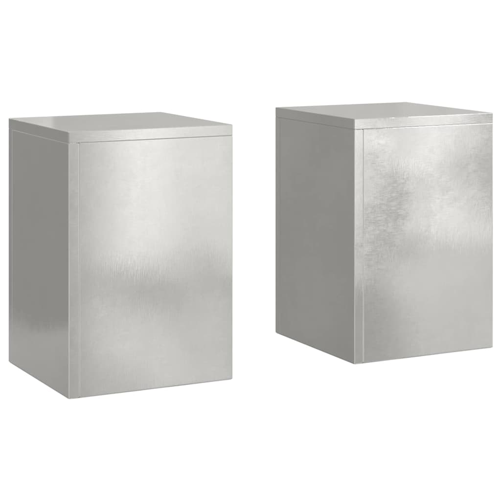 Vidaxl plantenstandaard 2 st zilver 24 x 24 x 35 cm roestvrij staal