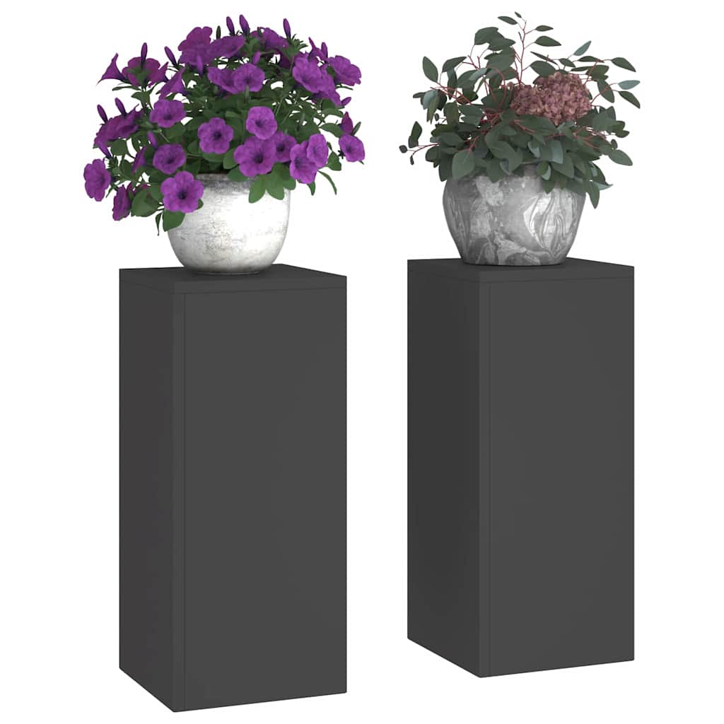Vidaxl plantenstandaard 2 st zwart 24 x 24 x 55 cm koudgewalst staal