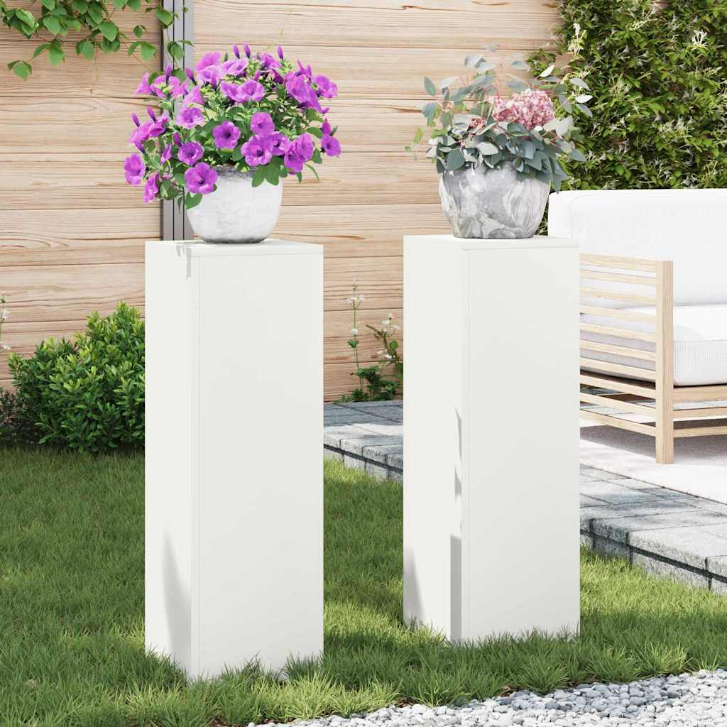 Vidaxl plantenstandaard 2 st wit 24 x 24 x 75 cm koudgewalst staal
