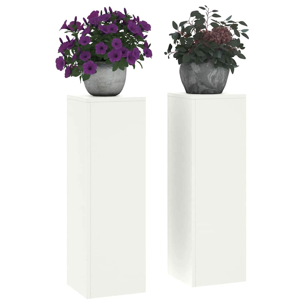 Vidaxl plantenstandaard 2 st wit 24 x 24 x 75 cm koudgewalst staal