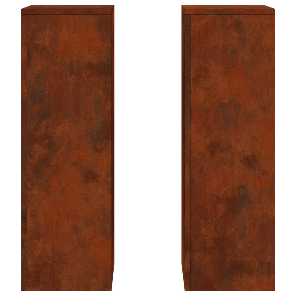 Vidaxl plantenstandaard 2 pcs roestig 24 x 24 x 75 cm cortenstaal