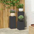 Vidaxl plantenstandaard 3 pcs zwart staal