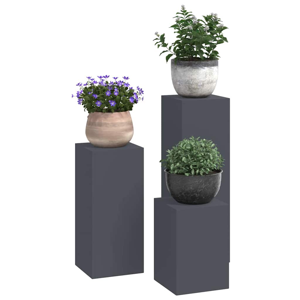 Vidaxl plantenstandaard 3 st antraciet 24 x 24 x 75 cm