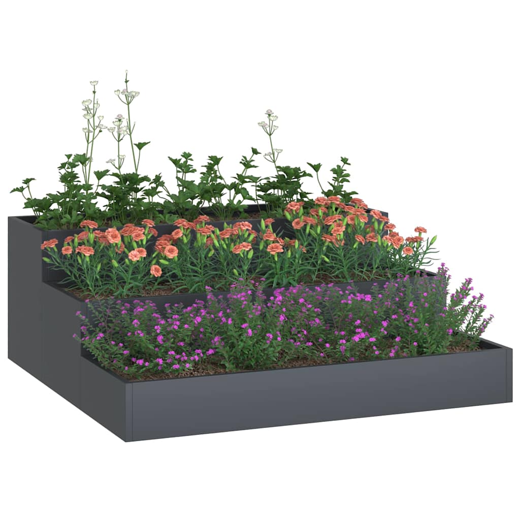 Vidaxl plantenbak antraciet 90 x 90 x 35 cm koudgewalst staal