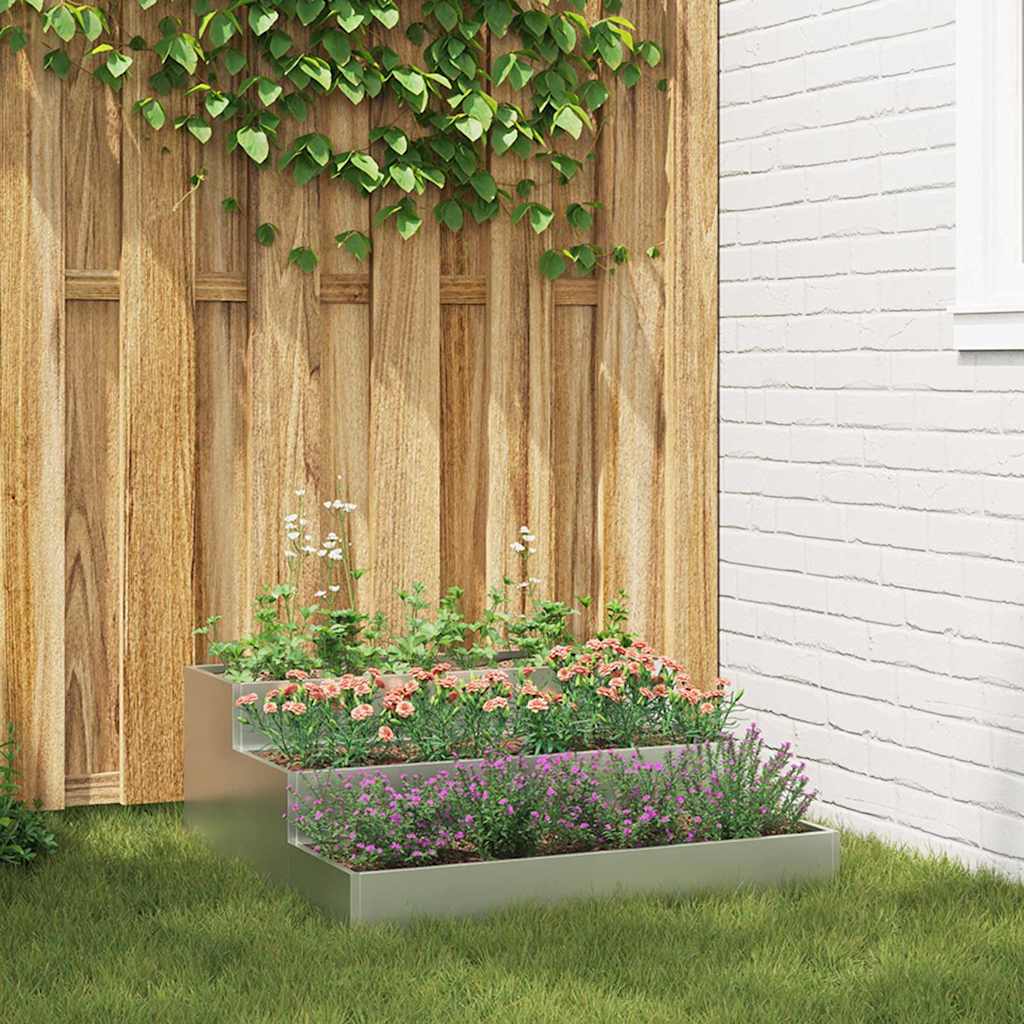 Vidaxl plantenbak zilver 90 x 90 x 35 cm gegalvaniseerd staal