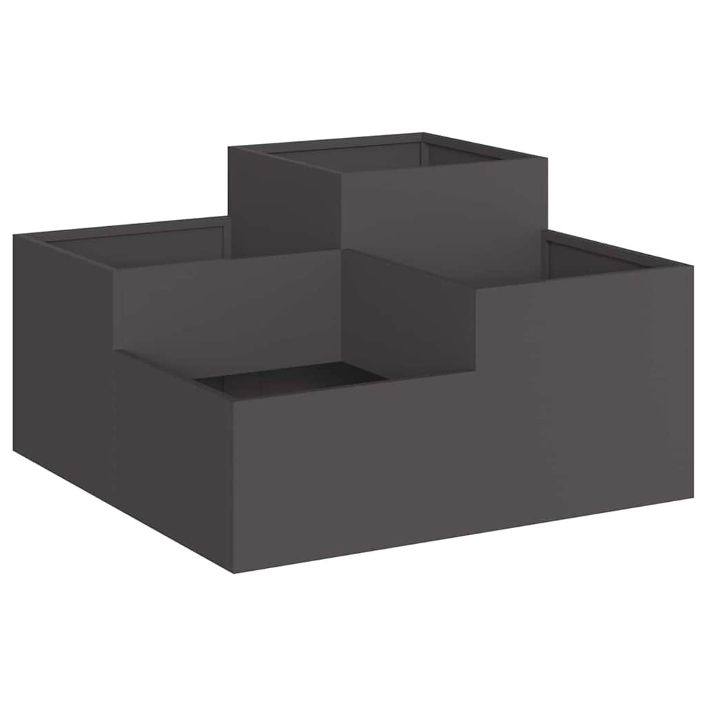 Vidaxl tuin bloempot zwart 100 x 100 x 48 cm staal