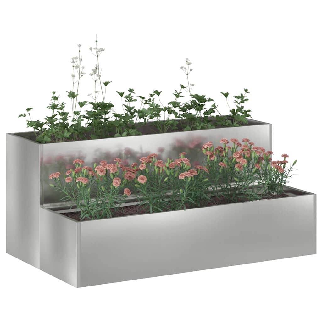 Vidaxl plantenbak zilver 100 x 60 x 45 cm gegalvaniseerd staal