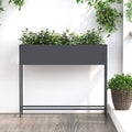 Vidaxl verhoogde tuin plantbak antraciet 100 x 26 x 82 cm staal
