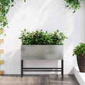 Vidaxl verhoogde tuin plantbak zilver 60 x 26 x 45 cm