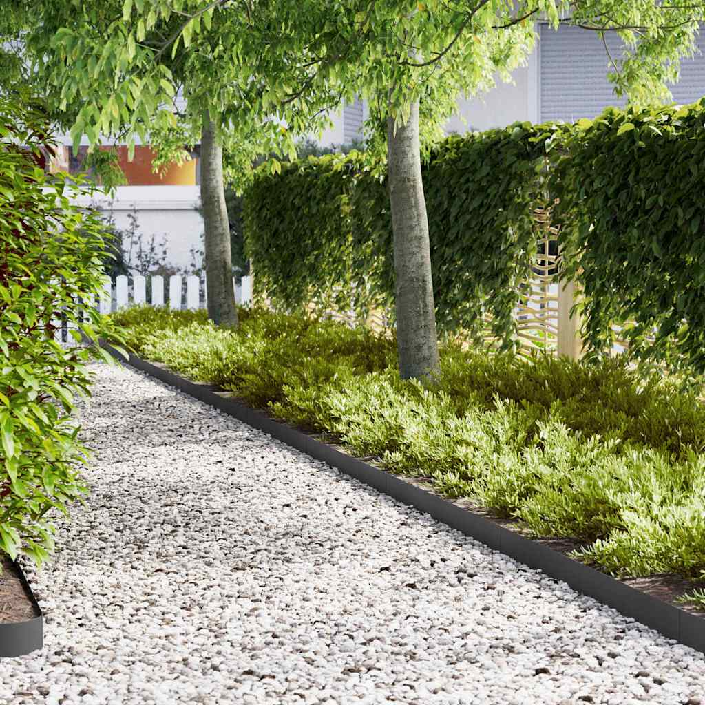 Vidaxl tuinrand 10 pcs zwart 100 x 0.05 x 20 cm koudgewalst staal