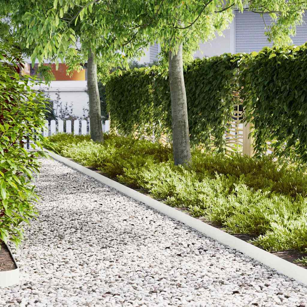 Vidaxl tuinrand 10 st 100 x 0,05 x 15 cm koudgewalst staal wit