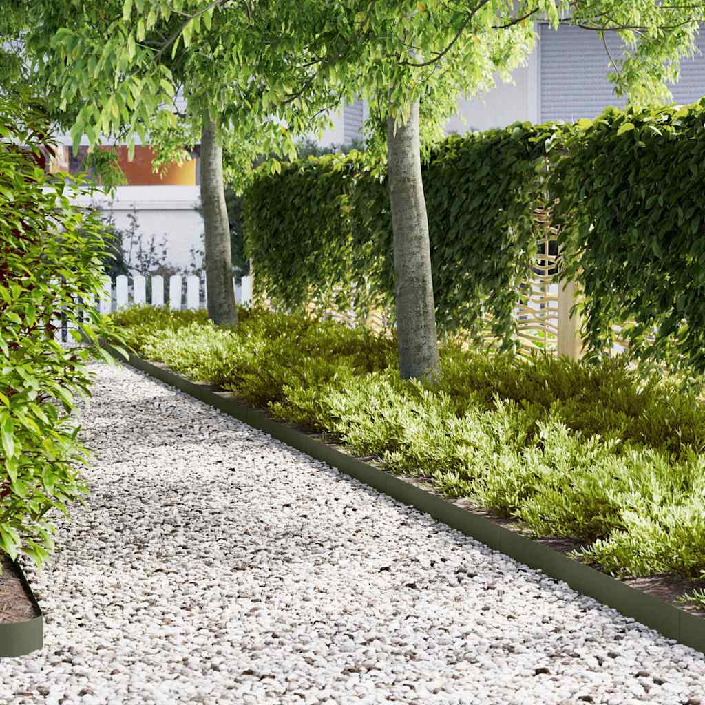 Vidaxl tuinrand 10 pcs olijf groen 100 x 0.05 x 20 cm