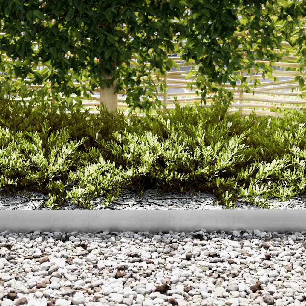 Vidaxl tuinrand 20 pcs zilver 100 x 0.05 x 20 cm gegalvaniseerd staal