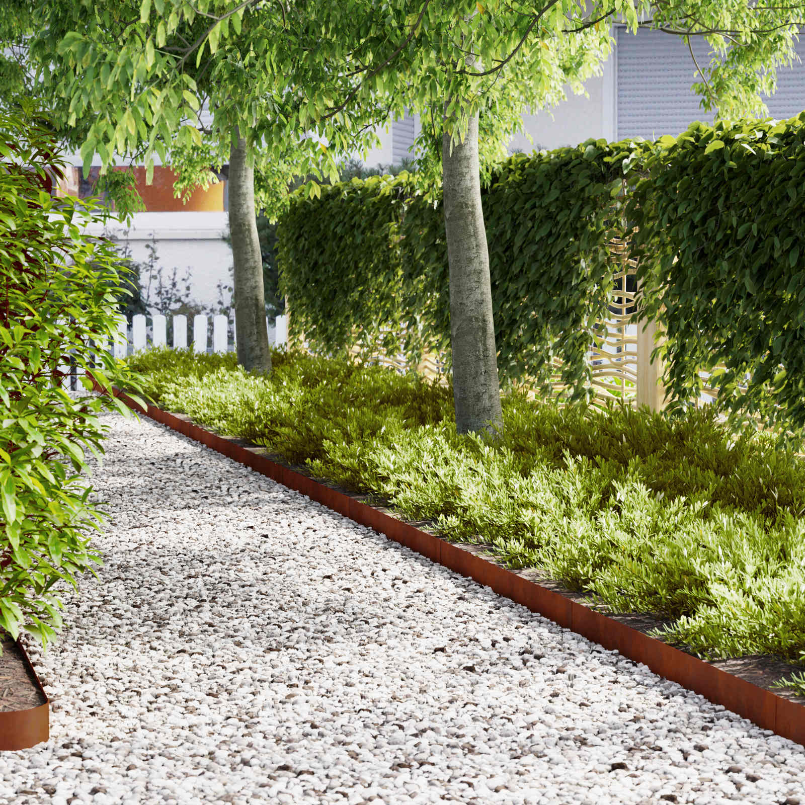 Vidaxl tuinrand 30 pcs bruin 100 x 0.05 x 20 cm cortenstaal