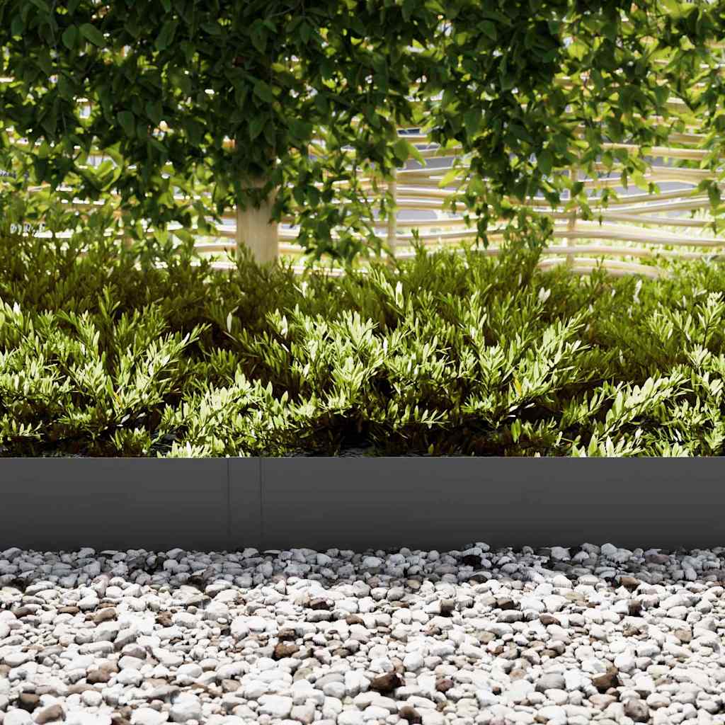 Vidaxl tuinrand 20 pcs zwart 100 x 0.05 x 20 cm koudgewalst staal