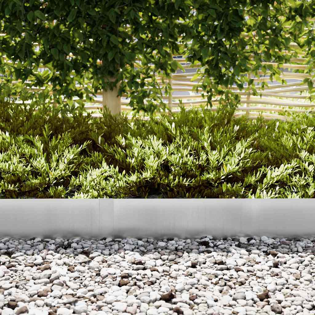 Vidaxl tuinrand 20 pcs zilver 100 x 0.05 x 20 cm gegalvaniseerd staal