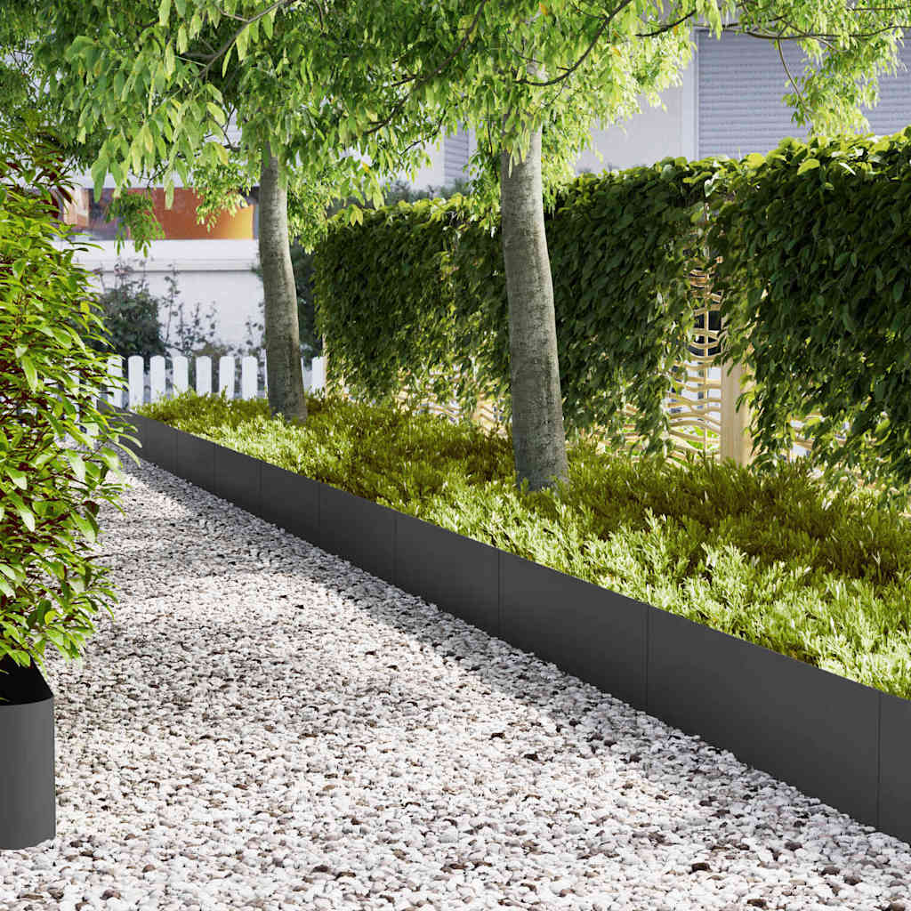 Vidaxl tuinrand 10 st 100 x 0,05 x 30 cm koudgewalst staal zwart